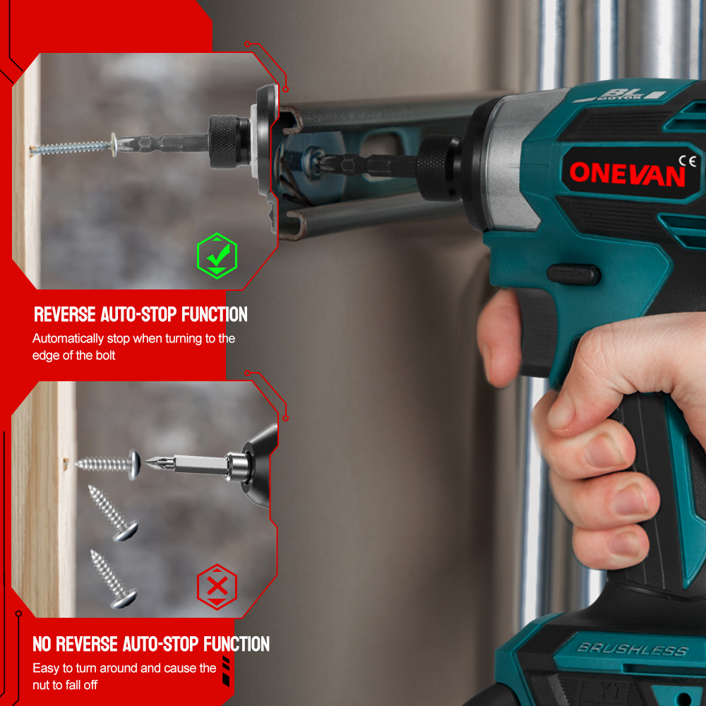 ONEVAN 1000W Brushless Electri - đánh giá và giá Brushless Cordless Electric Drill 18V