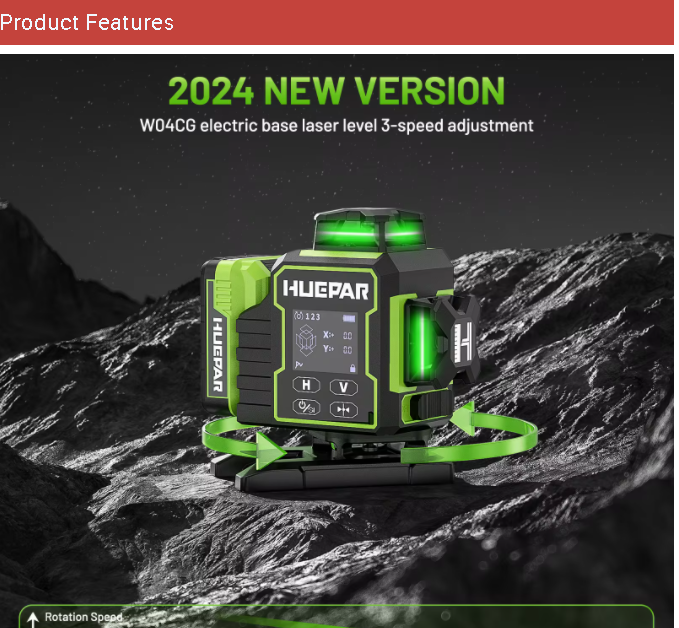 2026 Huepar W04CG Green Lasers - đánh giá và giá Laser Level 16 Lines 4D Green