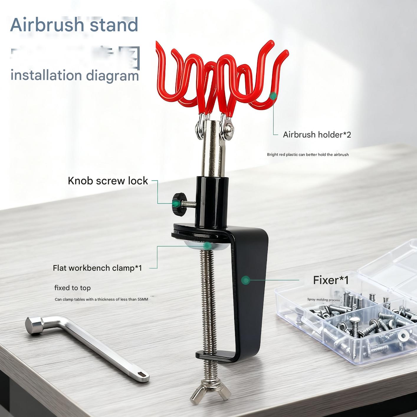 Airbrush Holder Gravity Stand  - đánh giá và giá Airbrush Kit With Mini Compressor