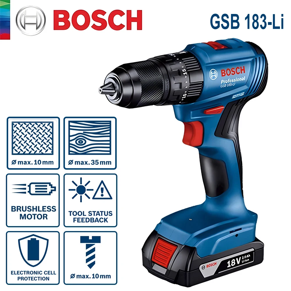 Bosch GSB 183-LI 18V Brushless - đánh giá và giá Brushless Cordless Electric Drill 18V