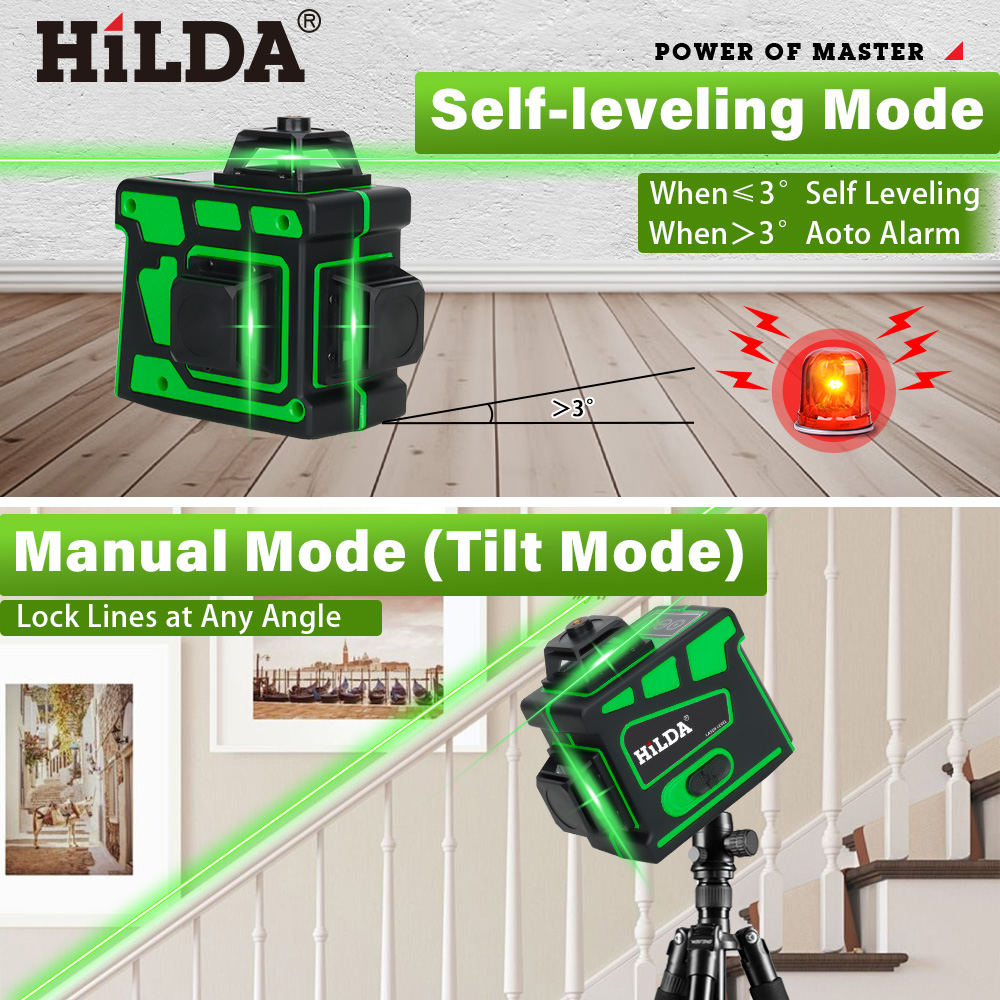 HILDA 16/12 Lines Super Powerf - đánh giá và giá Laser Level 16 Lines 4D Green