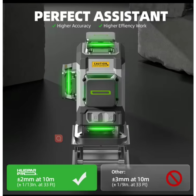 Huepar 2024 New Design 4D 16li - đánh giá và giá Laser Level 16 Lines 4D Green